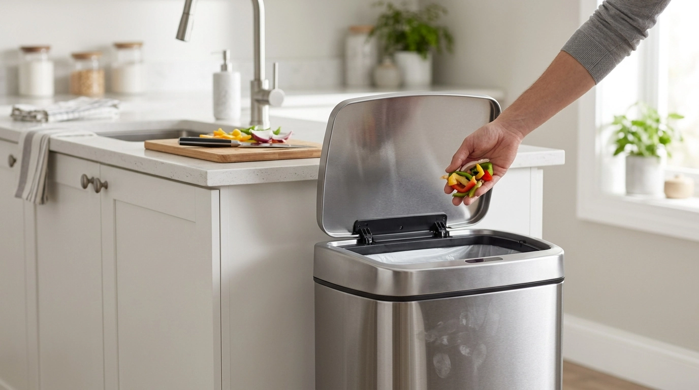 Touchless Stainless Sensor Trash Can for Clean Kitchens