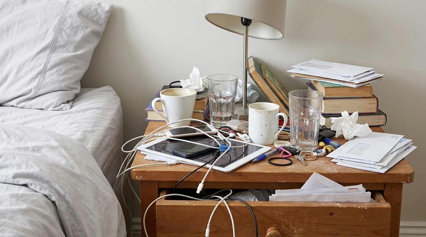 Bedside Table Mistakes That Make Your Room Feel Cluttered