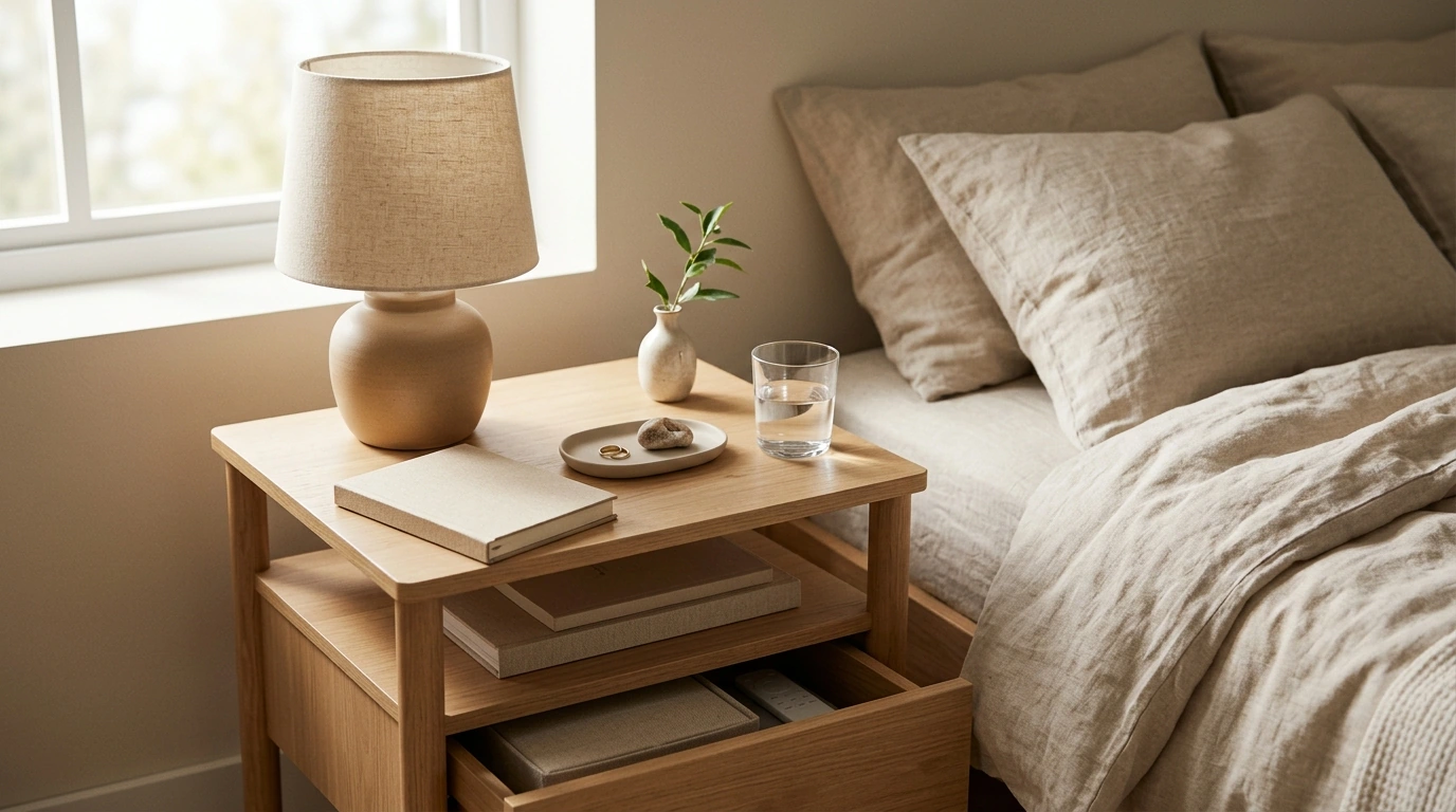 Style a Bedside Table for a Calm, Polished Bedroom
